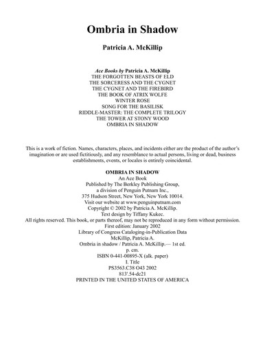 Patricia A. McKillip: Ombria in shadow (2003, Ace Books, Ace Trade)